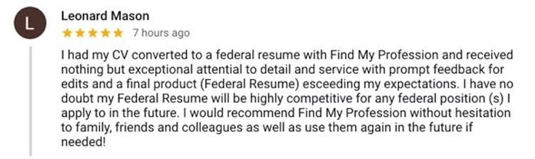 federal resume writers for hire