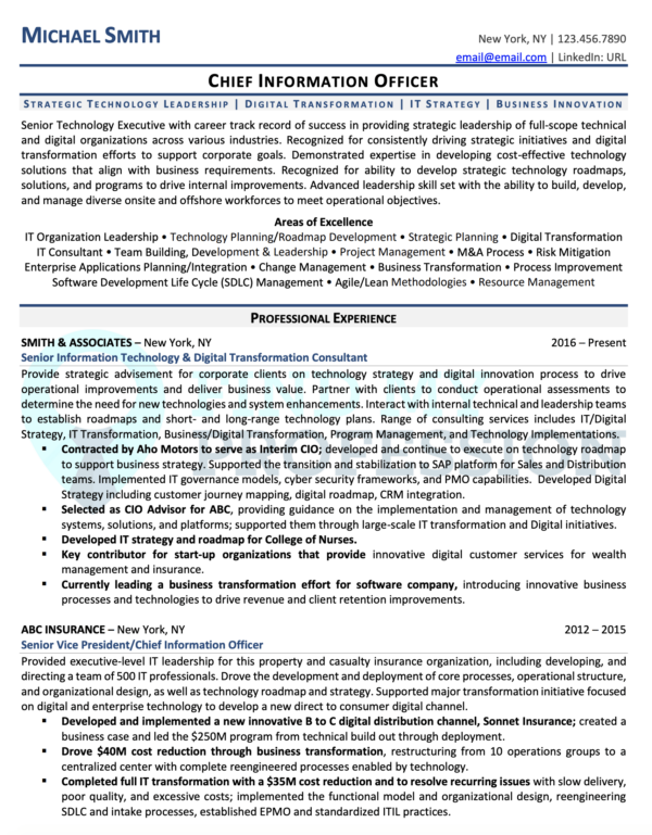 40 Executive Resume Samples (Director, VP & C-Level)